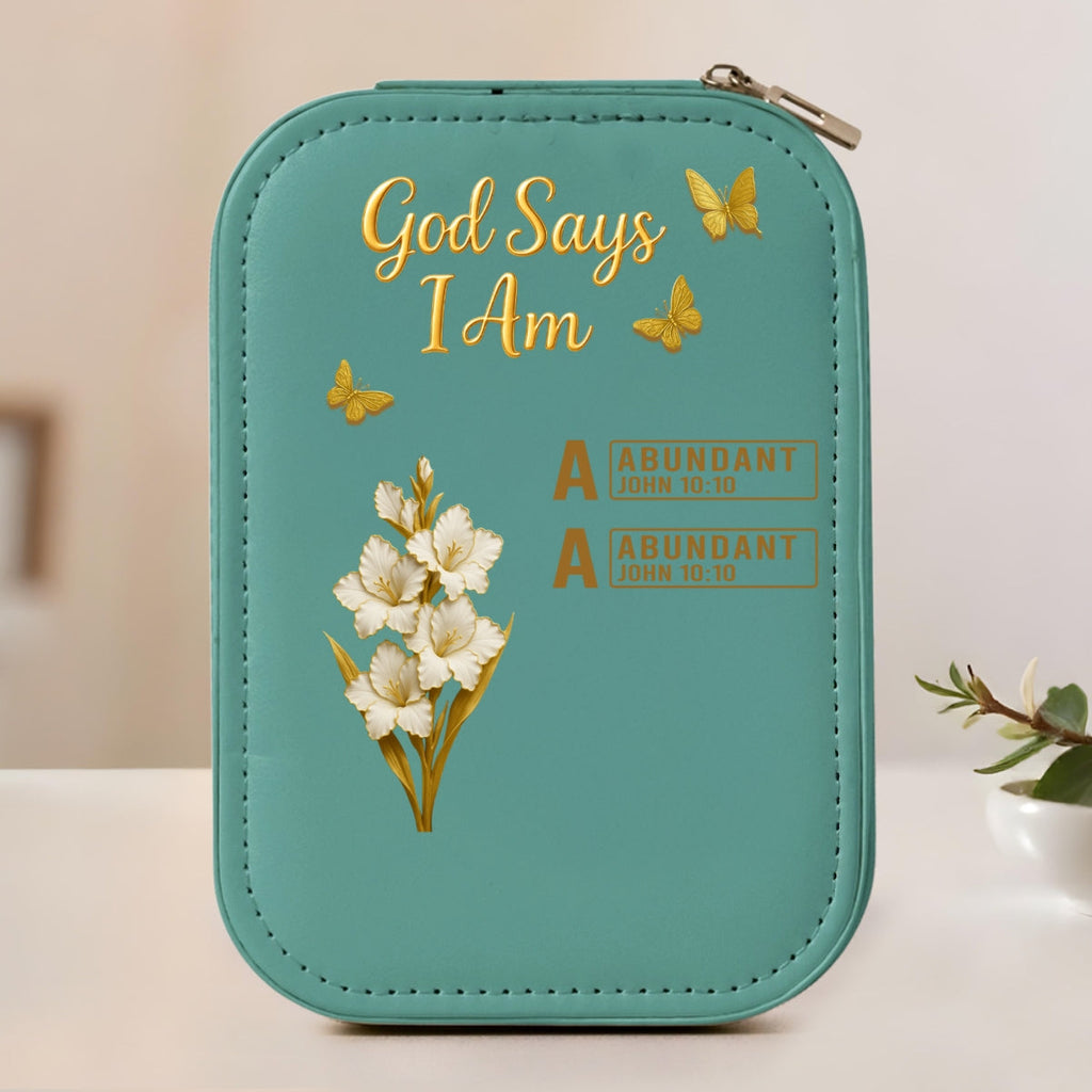 God Says I Am Bible - Personalized Jewelry Box With LED Mirror