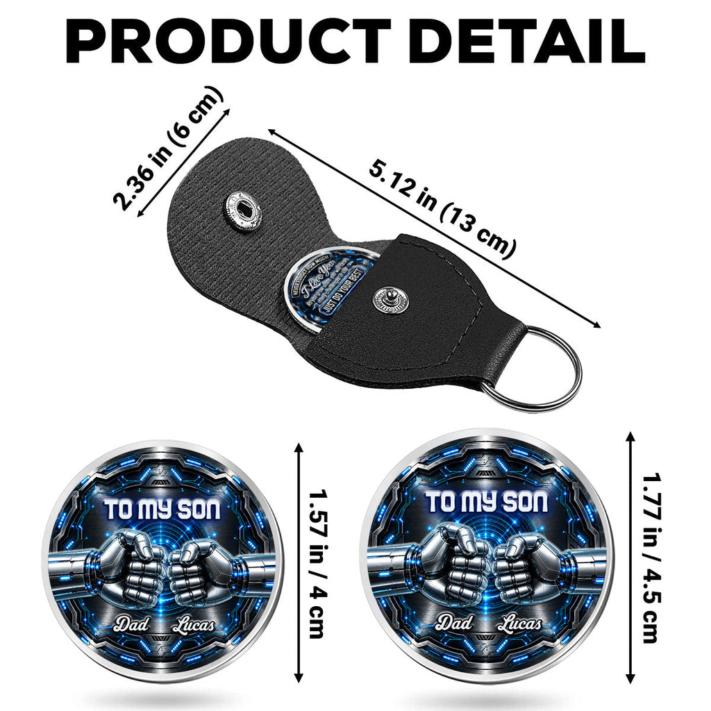 Custom Coin Keychain for Son, Father's Day Birthday Gifts • Stay Strong Trust Yourself - Personalized 3D Printing Pocket Hug