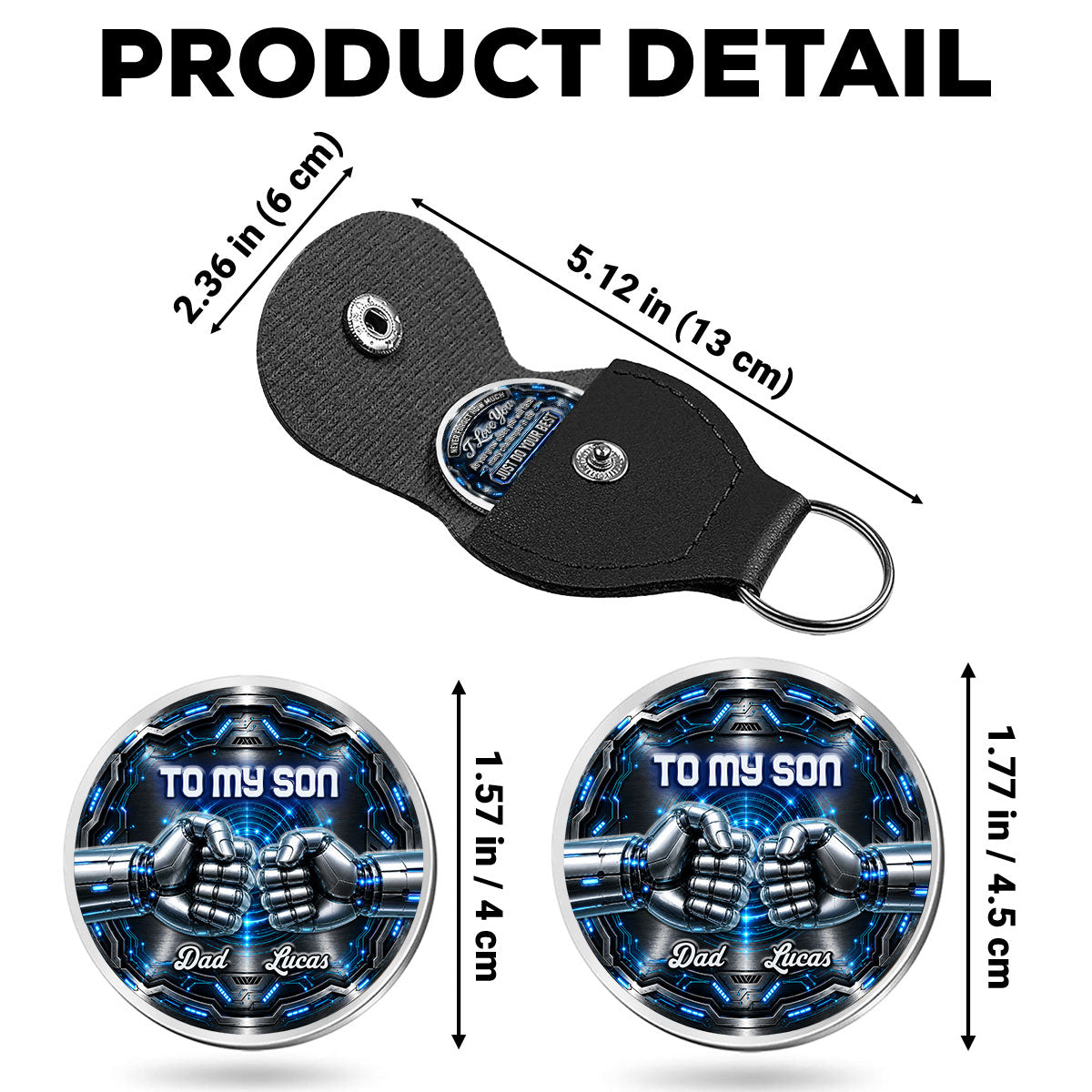 Custom Coin Keychain for Son, Father's Day Birthday Gifts • Stay Strong Trust Yourself - Personalized 3D Printing Pocket Hug