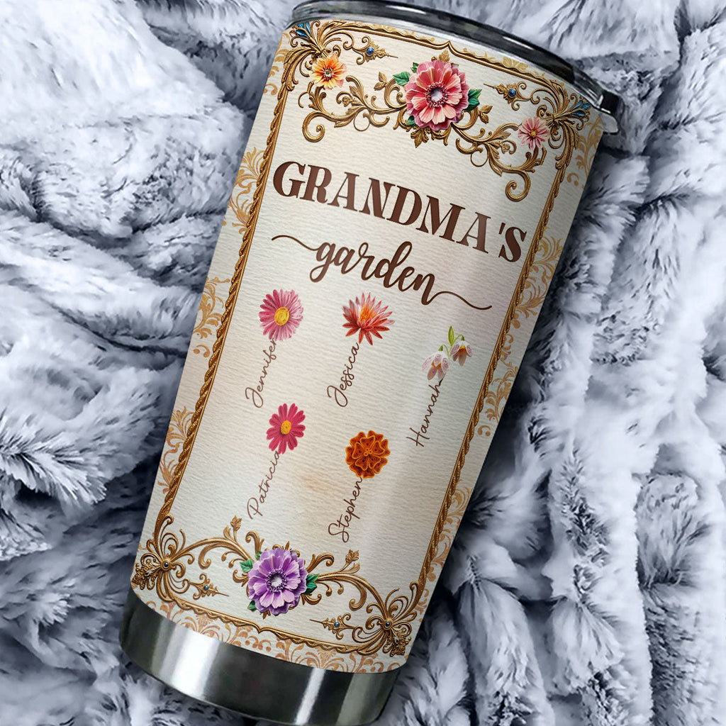 Custom Christmas Birthday Gifts For Grandma • Grandma Growing Garden - Personalized Tumbler
