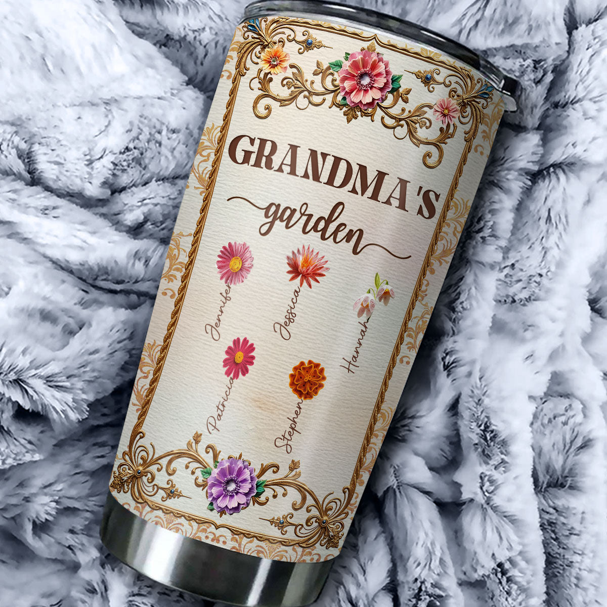 Custom Christmas Birthday Gifts For Grandma • Grandma Growing Garden - Personalized Tumbler