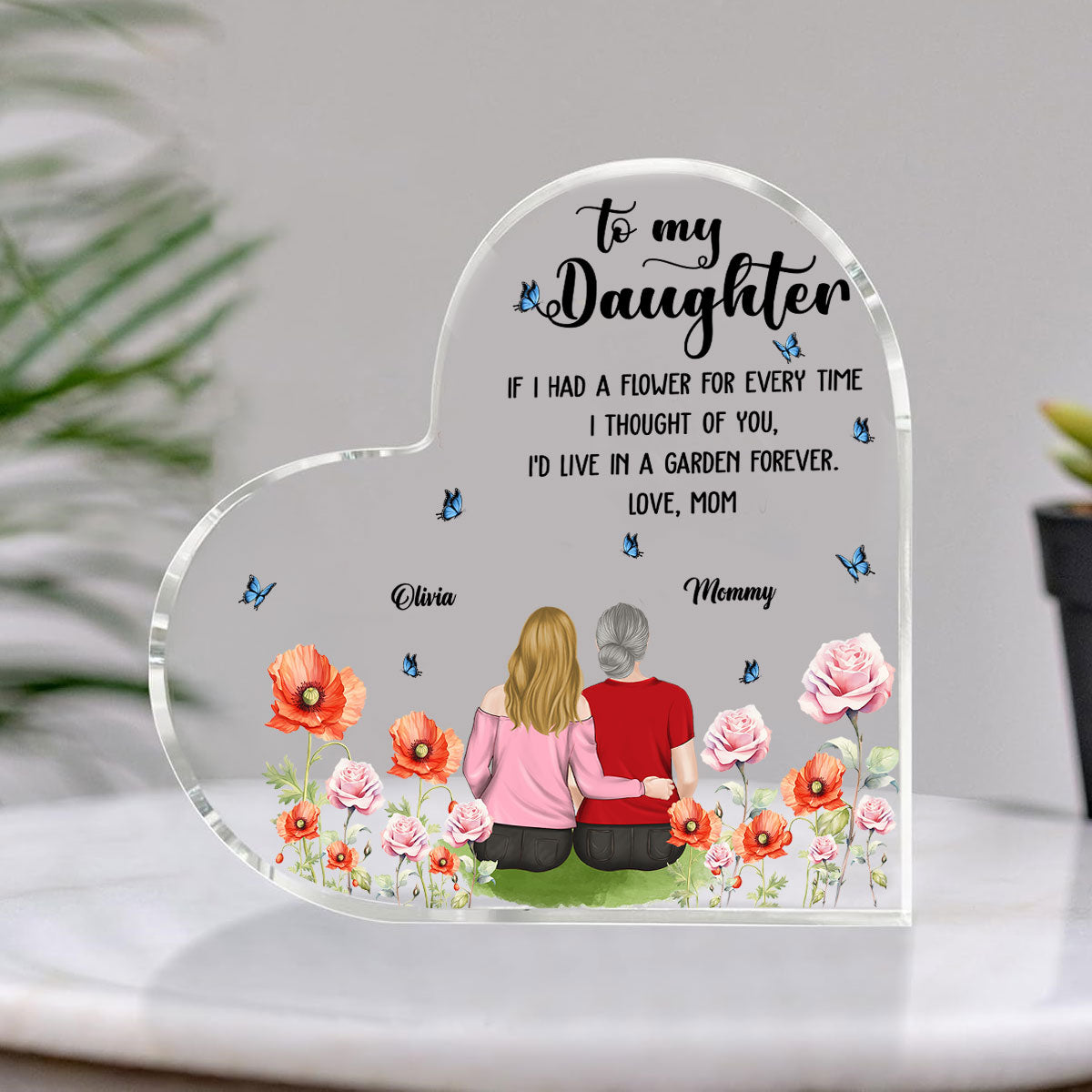 Custom Mother's Day Decor, Gift for Mom & Grandma • Forever Proud Of You Daughter - Personalized Acrylic Plaque