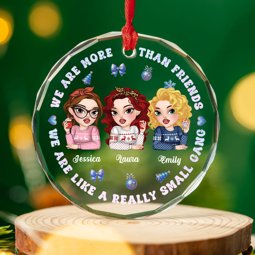 Custom Friendship Christmas Ornament, Best Friend Gift •  Together We Conquer Every Storm - Personalized Glass Ornament