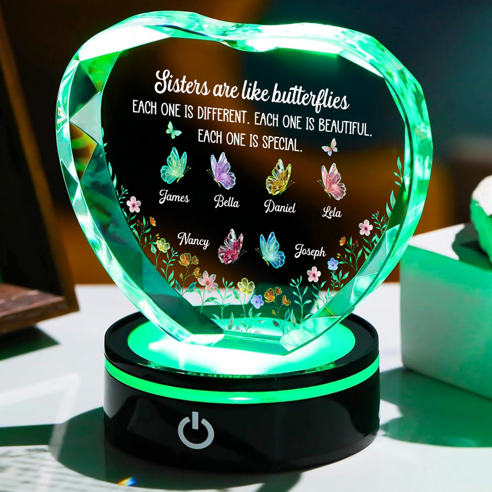 Festive Sister Love - Personalized Crystal Led Light