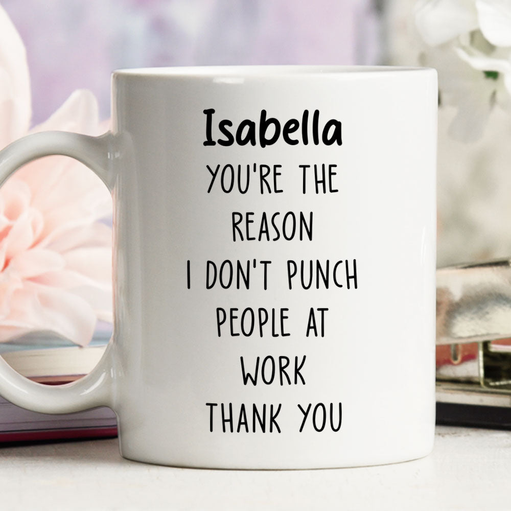 Custom Coworker, Christmas & Birthday Team Appreciation Gift • No Punch Coworker - Personalized Coffee Mug