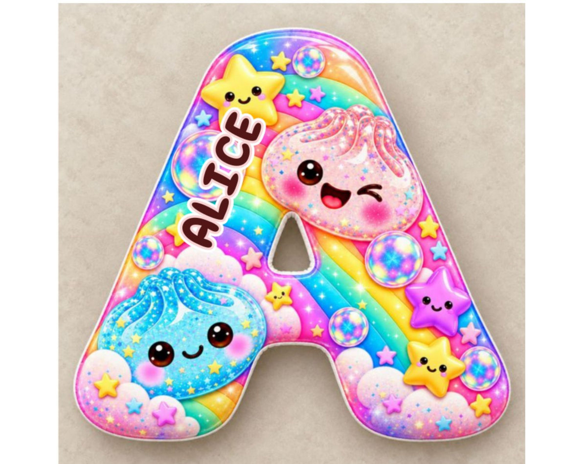 Custom Name Dumpling Squishy Pillow, Christmas Birthday Gift For Kids • Pretty Letters - Personalized Shaped Pillow