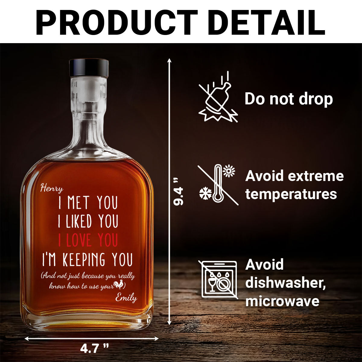 I Am Keeping You - Personalized Spirits Decanter