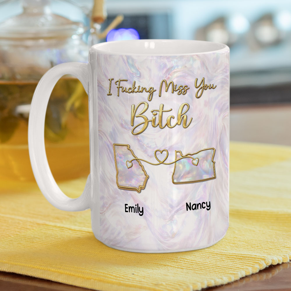 Custom Best Friend, Christmas & Birthday Friendship Keepsake Gift • Miss You New Style - Personalized 3D Effect Mug