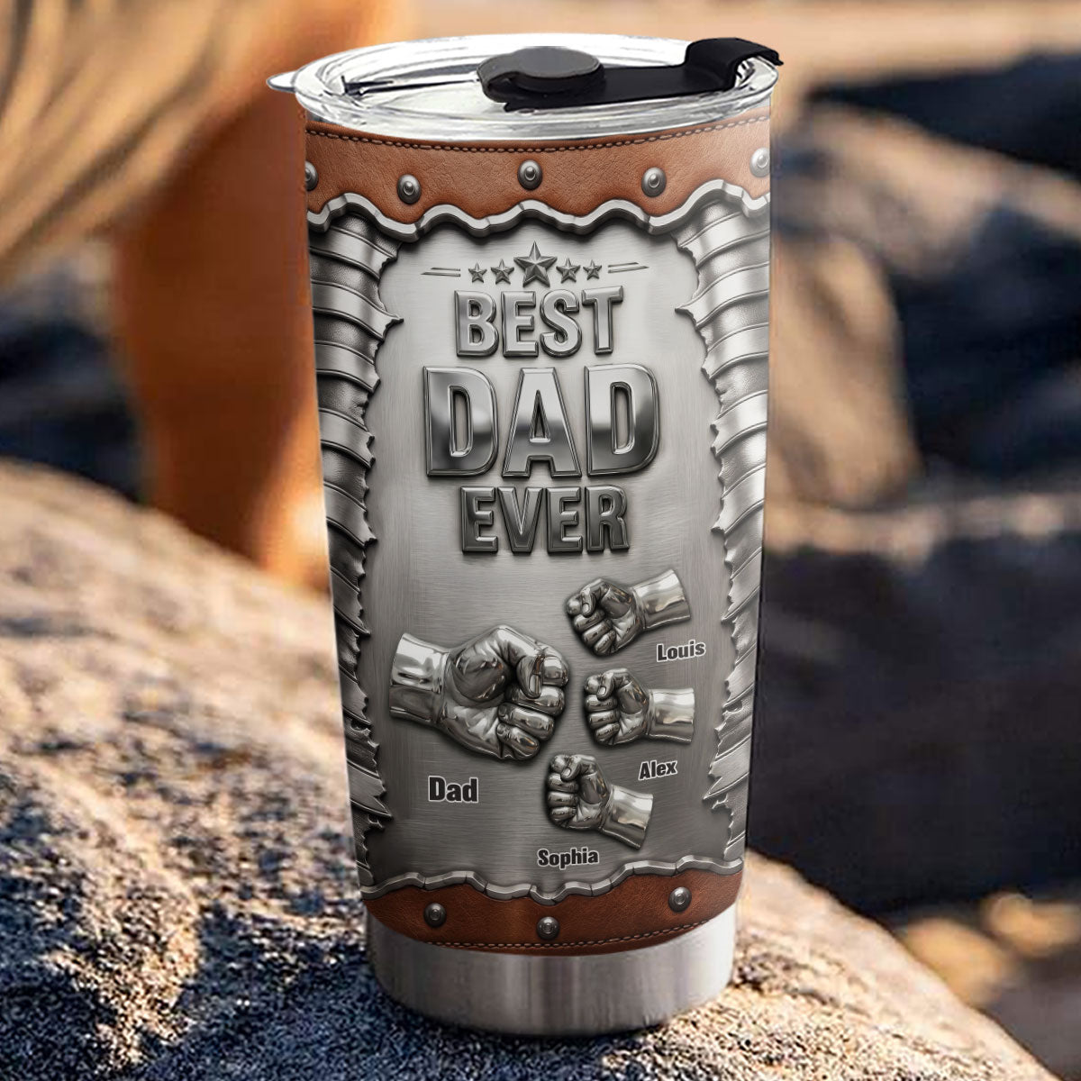 Custom Father's Day Birthday Gifts For Dad • Father Strength - Personalized 3D Effect Tumbler
