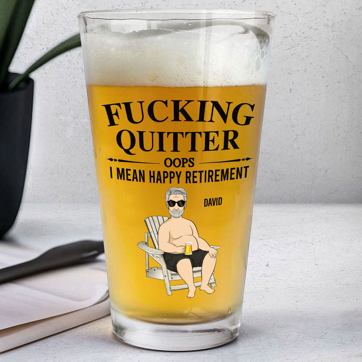 Happy Retirement - Personalized Beer Glass