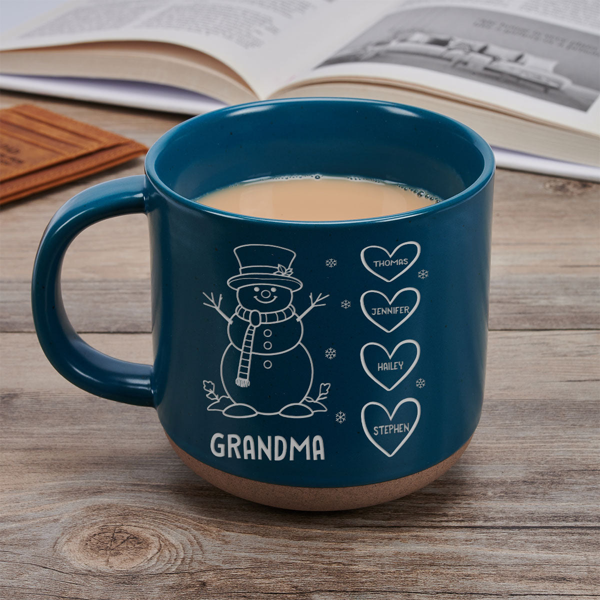 Custom Christmas & Birthday Gift For Grandma • Snowman Grandma Ever - Personalized Engraved Pottery Mug