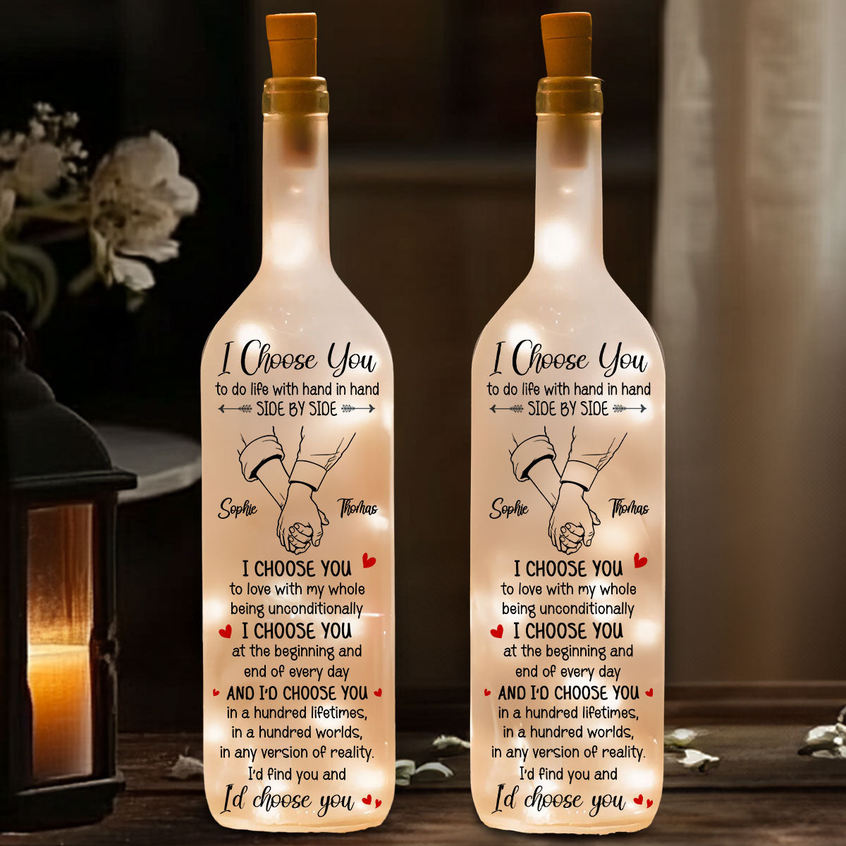I Choose You - Personalized Bottle Lamp