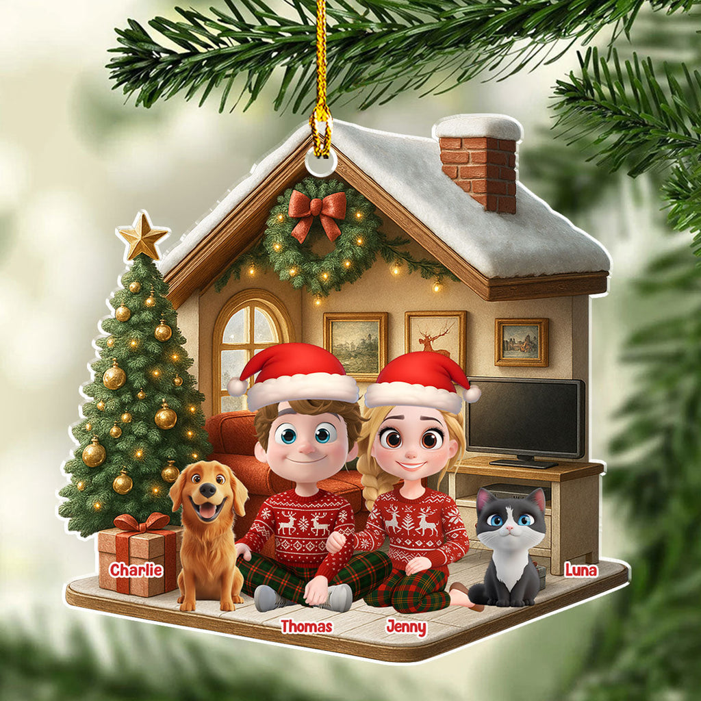 Custom Keepsake Christmas Ornament •  Under One Roof With Them - Personalized 3D Effect Acrylic Ornament