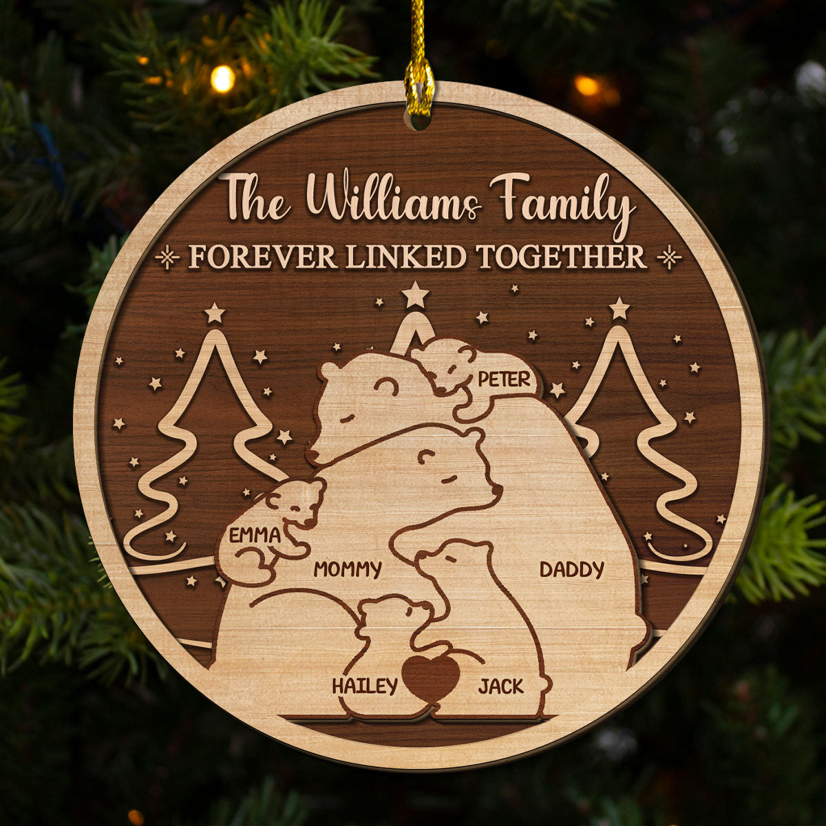 Custom Family Ornament, Christmas Gift for Family Members •  Home Is Where Love Stays - Personalized 2-Layered Wood Ornament