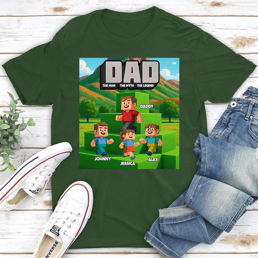 Custom Father's Day Gift For Son • Blocky Dad - Personalized Shirt