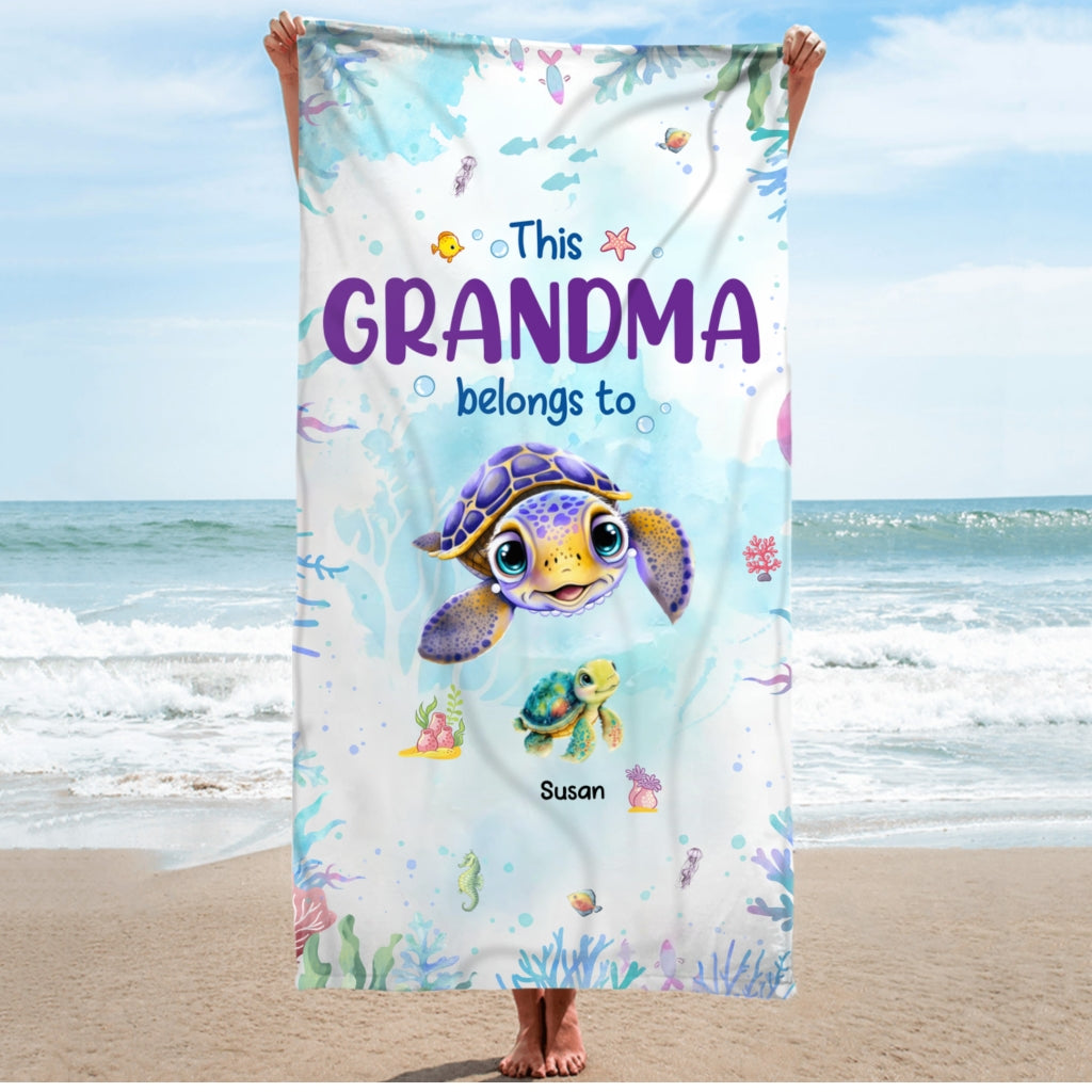 I Love Being Nana - Personalized Beach Towel