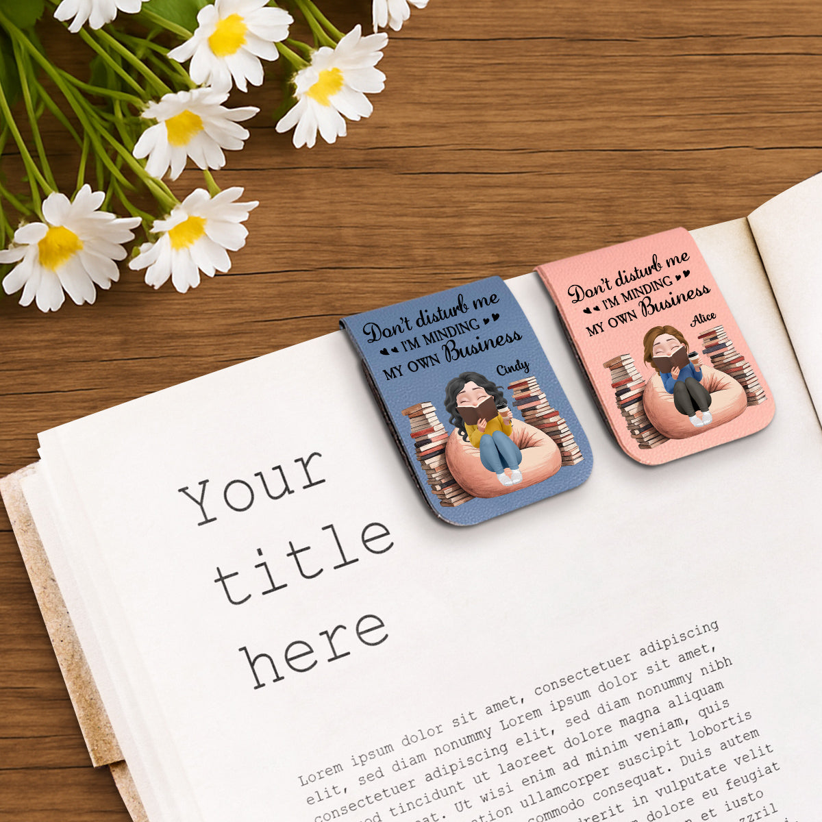 Custom Christmas Birthday Bookish Gifts For Book Lovers, Bookworms • Please Do Not Disturb - Personalized Leather Bookmark