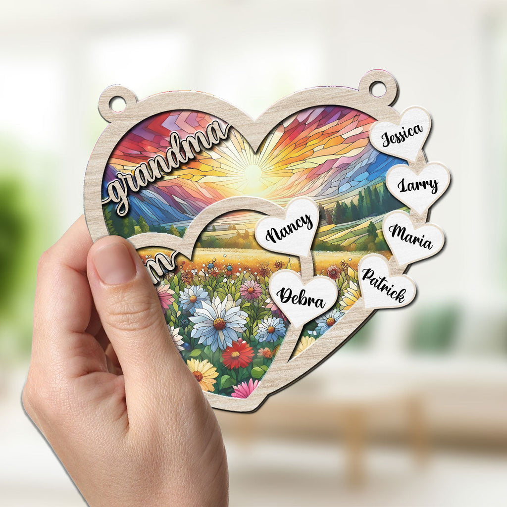 Custom Name Grandma Hanging Decor, Mother's Day Birthday Gifts • Grammy We Love You Forever - Personalized Suncatcher