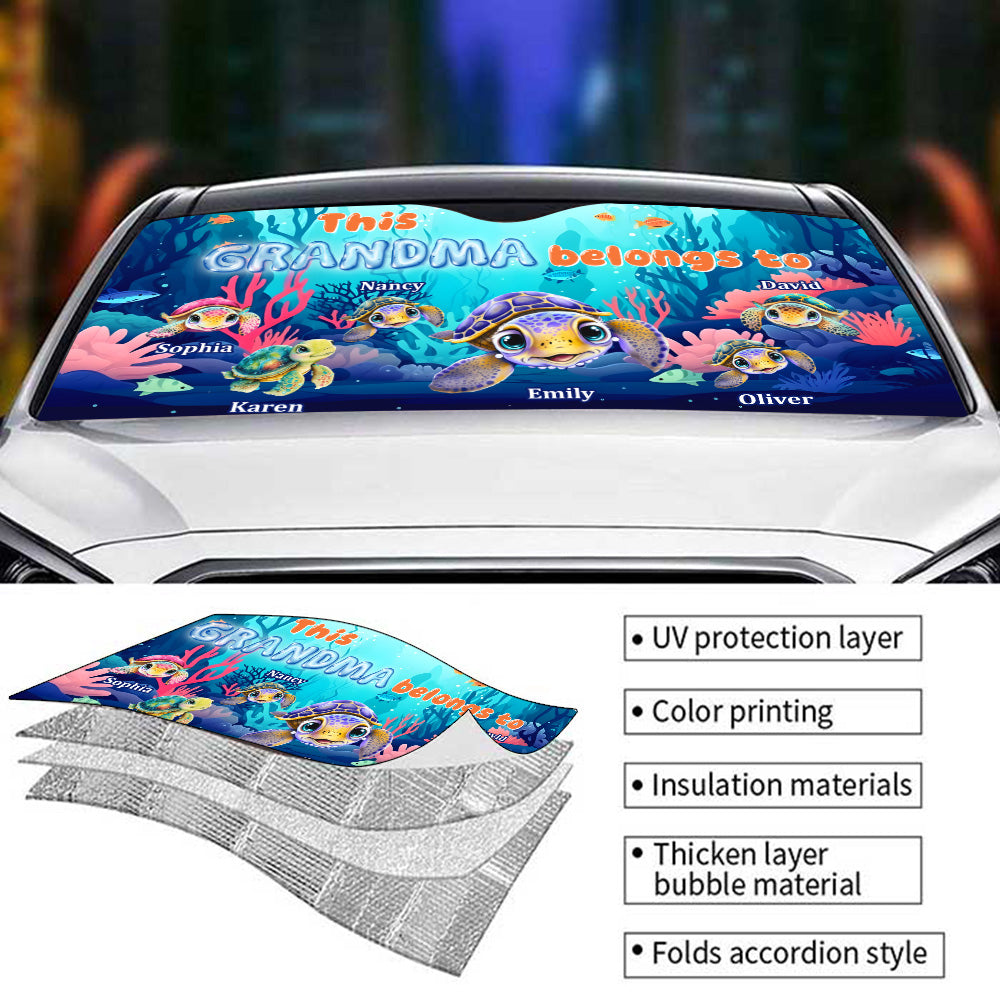 Grandma Turtle - Personalized Car Sunshade