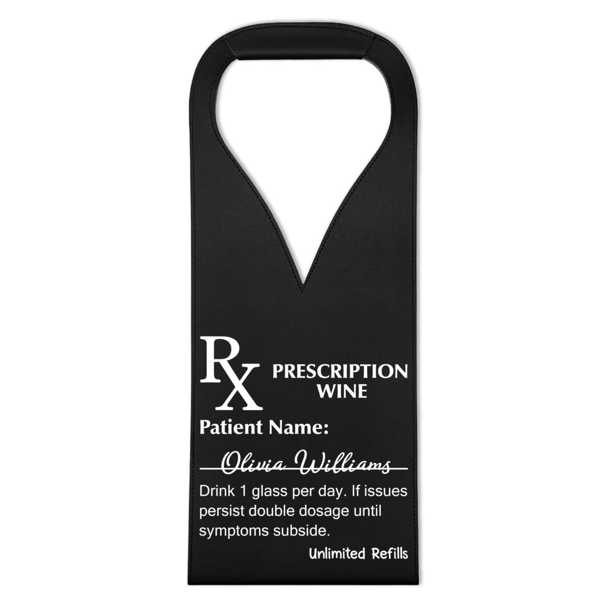Prescription Wine - Personalized Leather Wine Bag