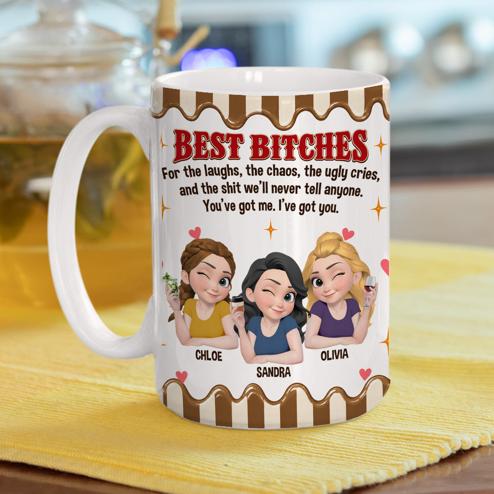 Custom Best Friend, Christmas & Birthday Friendship Keepsake Gift • For The Laughs We Shared - Personalize Coffee Mug