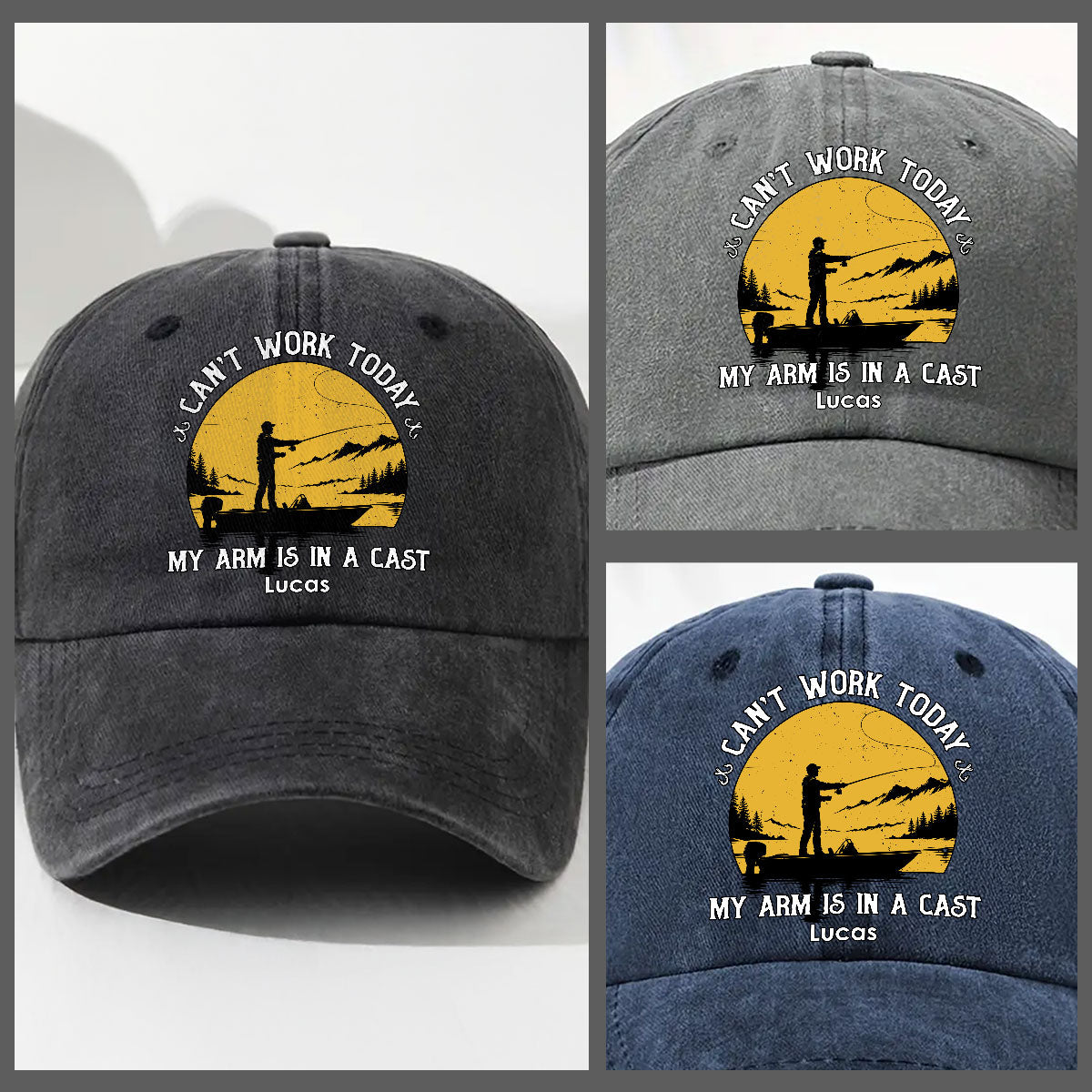 In A Cast - Personalized Vintage Washed Denim Cap