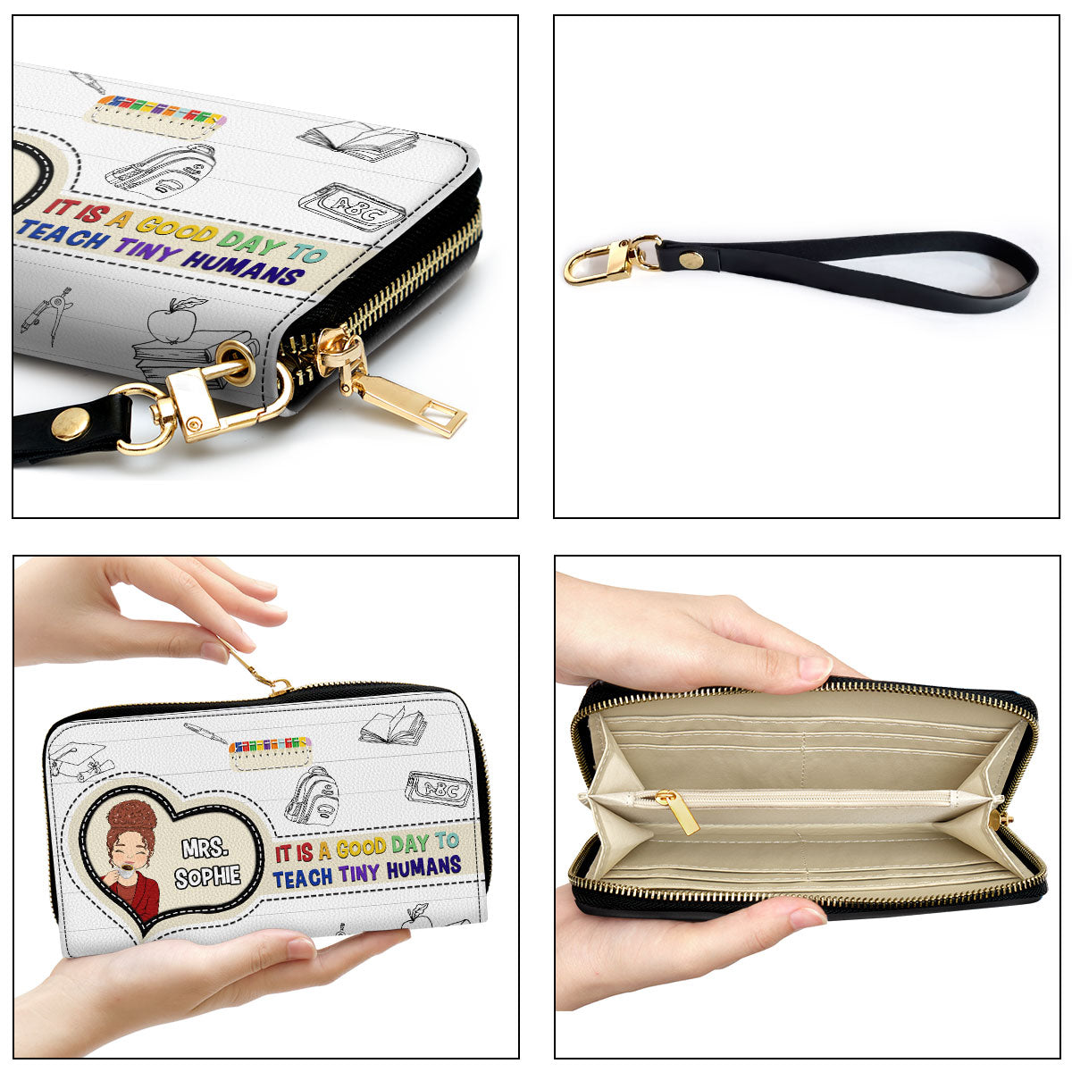 Teaching Tiny Humans Is Rewarding - Personalized Leather Wallet