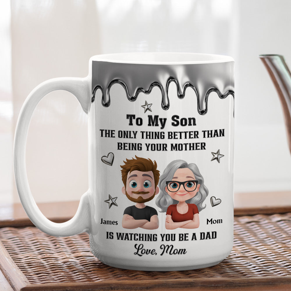 Custom Father's Day Gift For Son • Watching Son Be A Dad - Personalized Coffee Mug
