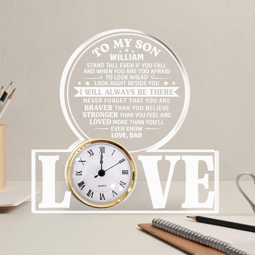 Custom Couple's Decor, Anniversary & Wedding Gift • I Will Always Be There - Personalized Acrylic Desk Clock Plaque