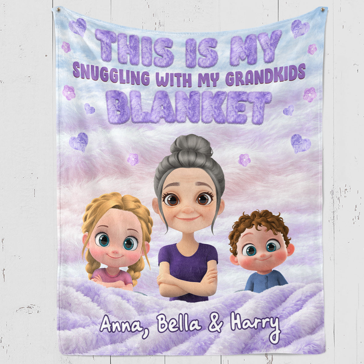 This Is My Snuggling With My Grandkids Blanket - Personalized Fleece Blanket