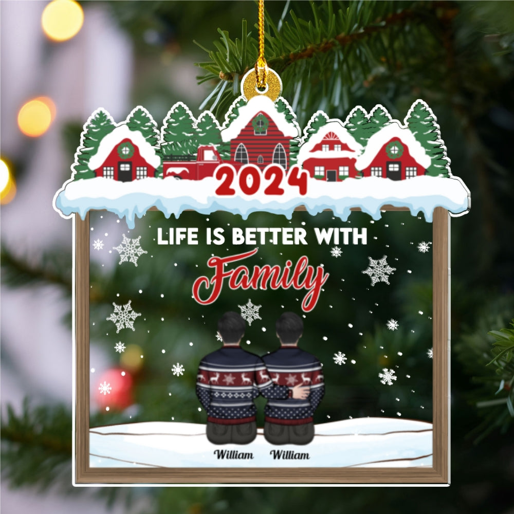 Custom Sister Christmas Ornament •  Life Is Better With Siblings - Personalized Acrylic Ornament