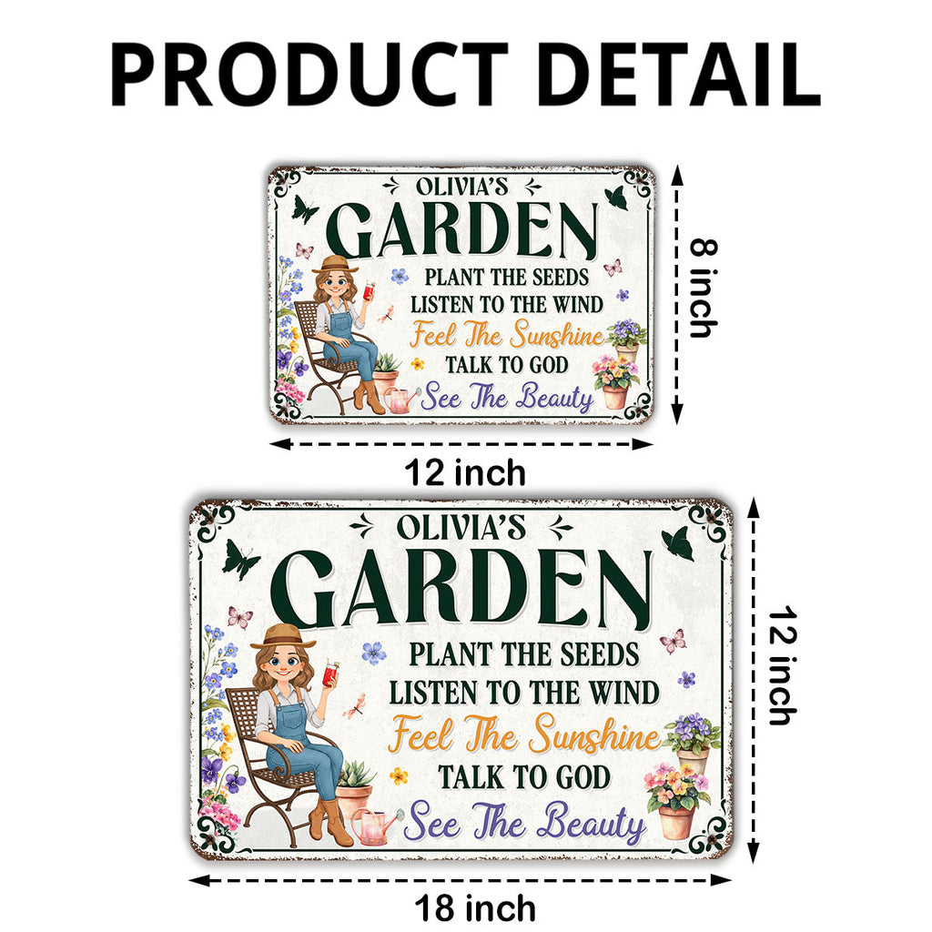 Custom Home Garden Sign, Outdoor Yard & Lawn Decor • Plant The Seeds Garden - Personalized Metal Sign