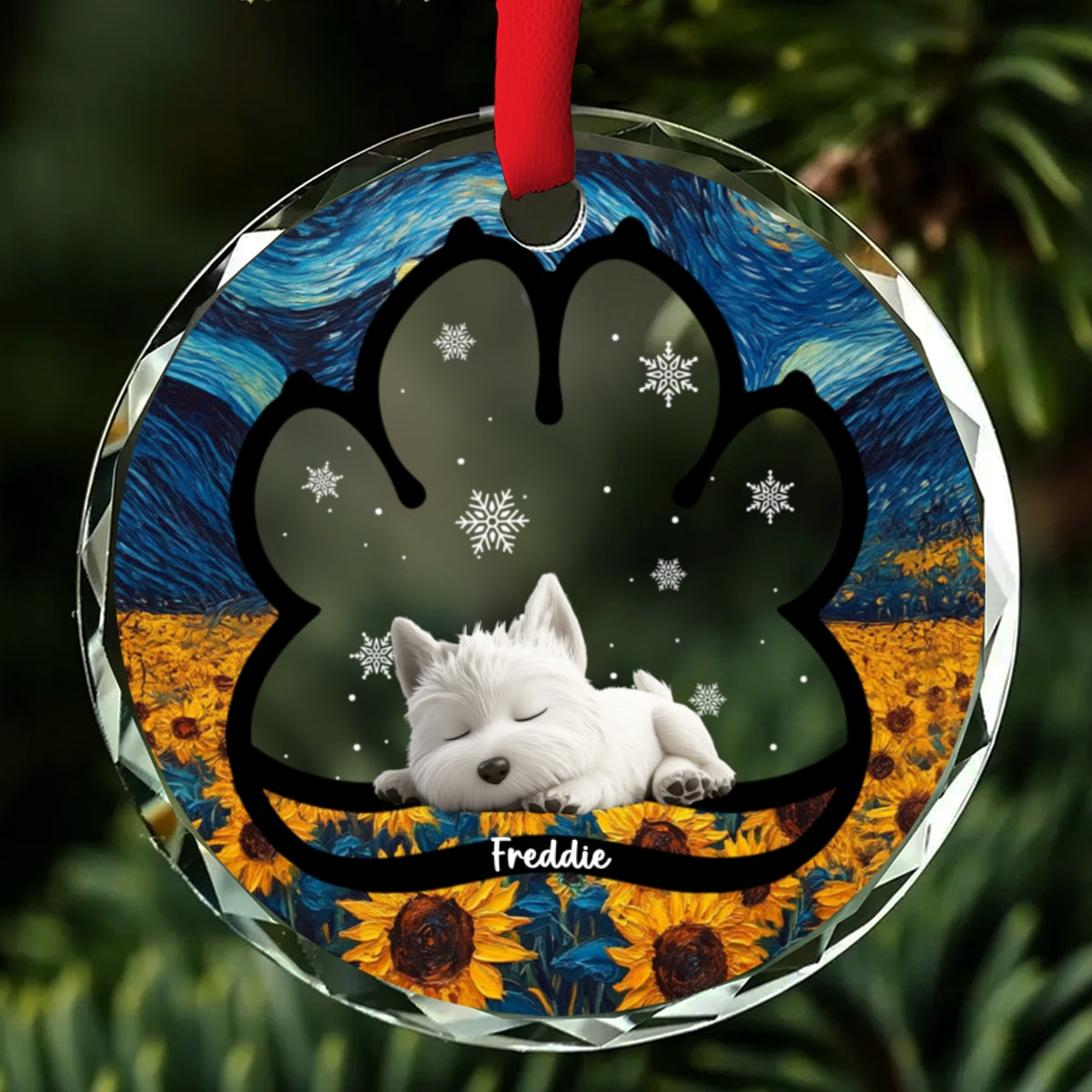 Custom Keepsake Christmas Ornament •  Lay Here With Me - Personalized Glass Ornament