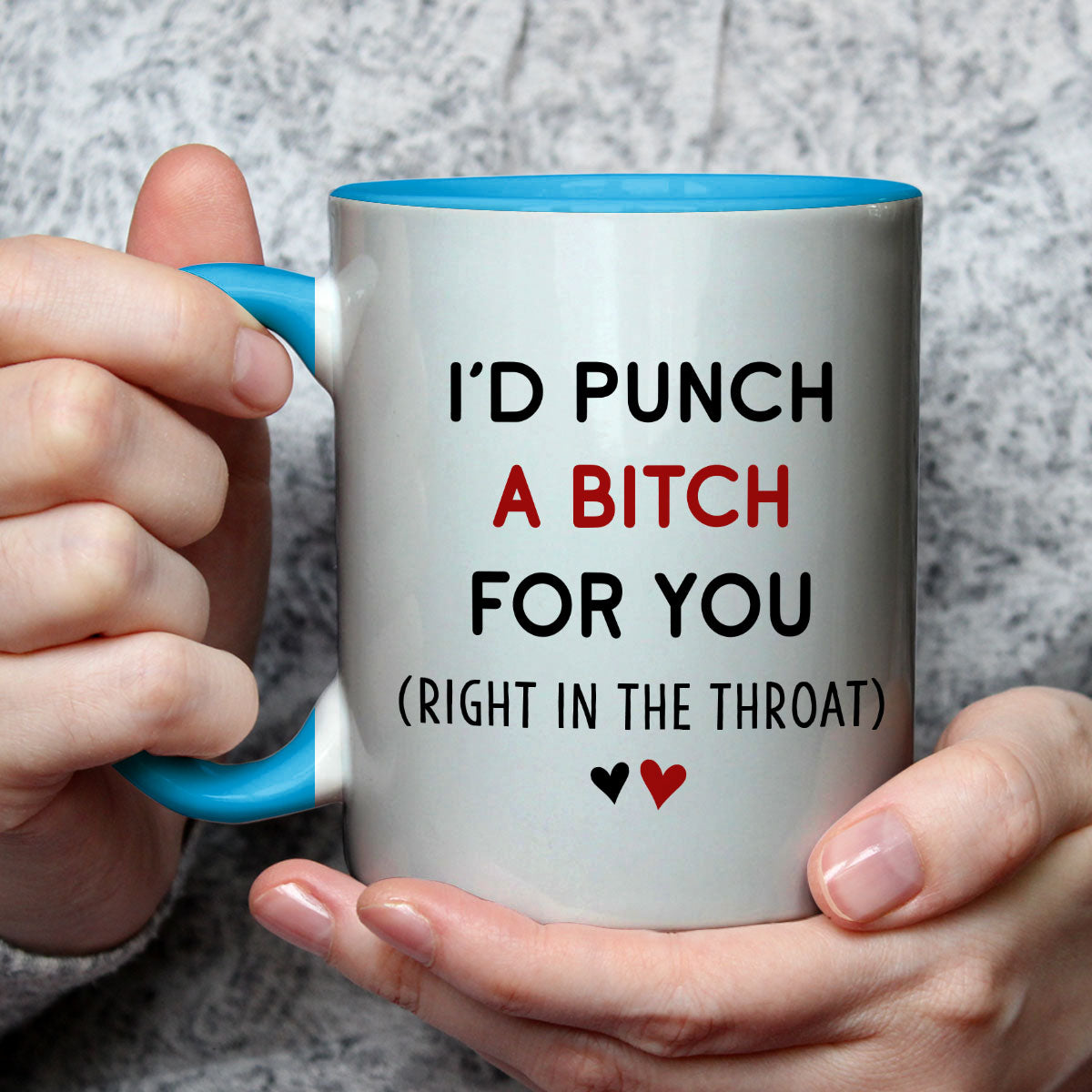 Custom Best Friend, Christmas & Birthday Friendship Keepsake Gift • Punch A Bitch - Personalized Accent Mug