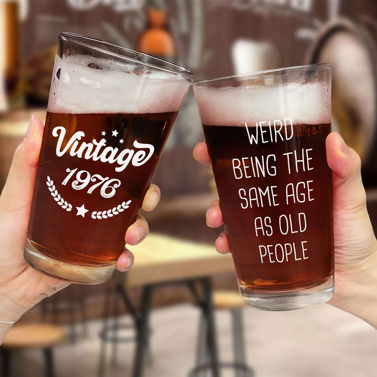 Legends Never Go Outdated Ever - Personalized Beer Glass