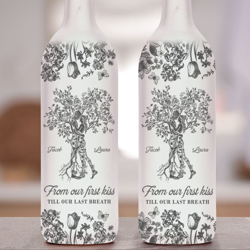 From Our First Kiss Till Our Last Breath Tree Of Love - Personalized Bottle Lamp