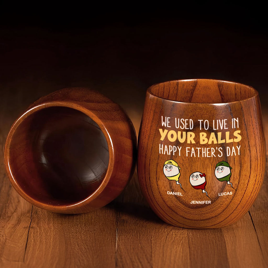 Dad Thanks For Not Pulling Out - Personalized Wooden Whiskey Glass