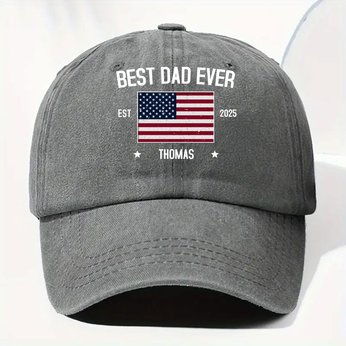 Custom Christmas Headwear Birthday Gifts for Dad • Dad Life Vibes - Personalized Vintage Washed Denim Cap
