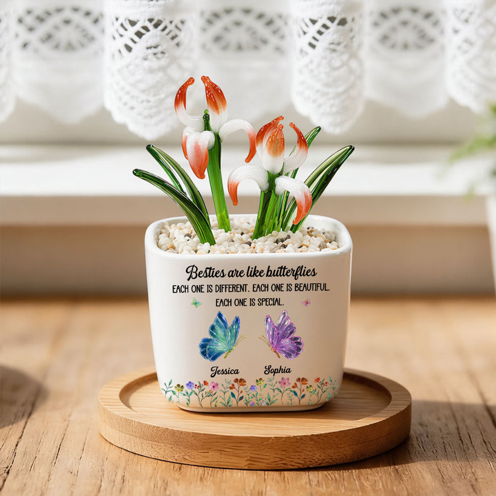 Festive Sister Love - Personalized Glass Birth Month Flower