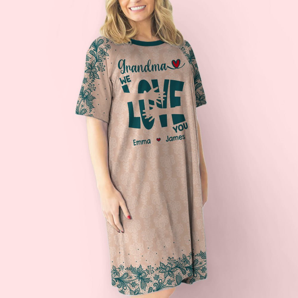 Kids Love Grandma - Personalized 3/4 Sleeve Dress