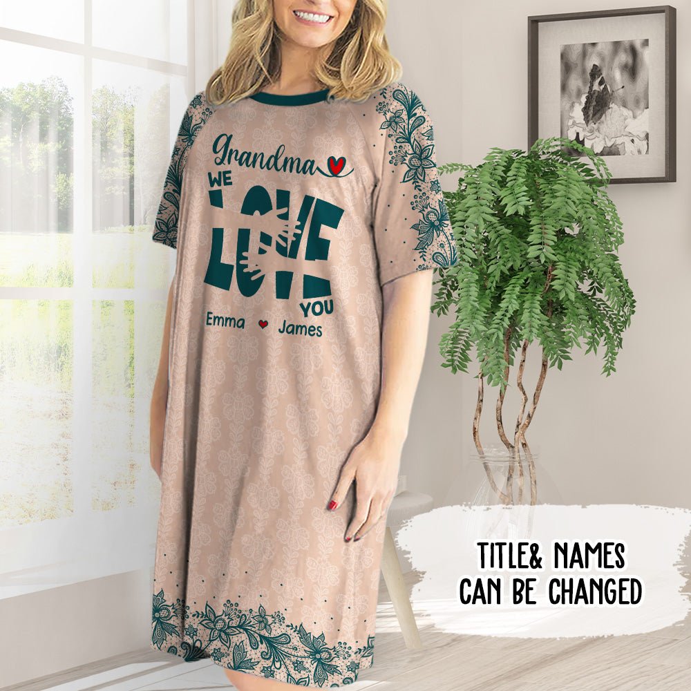 Kids Love Grandma - Personalized 3/4 Sleeve Dress