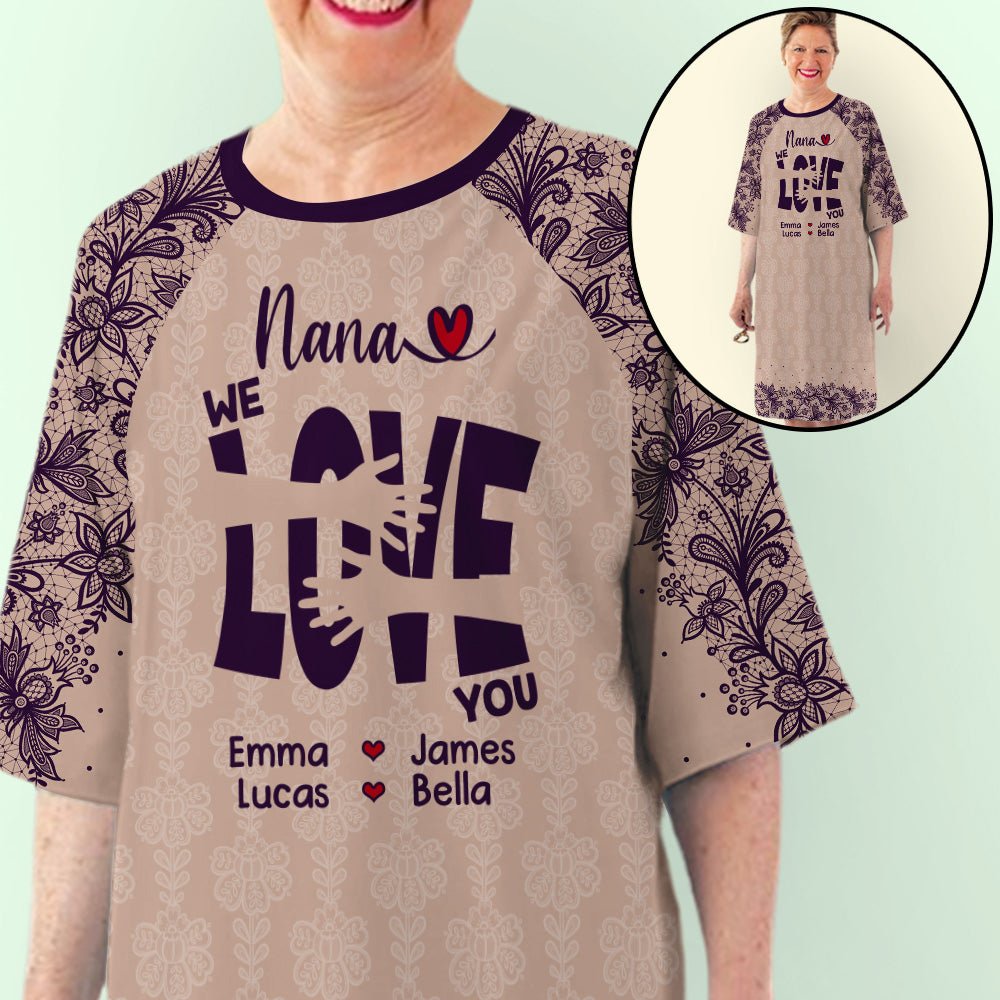 Kids Love Grandma - Personalized 3/4 Sleeve Dress