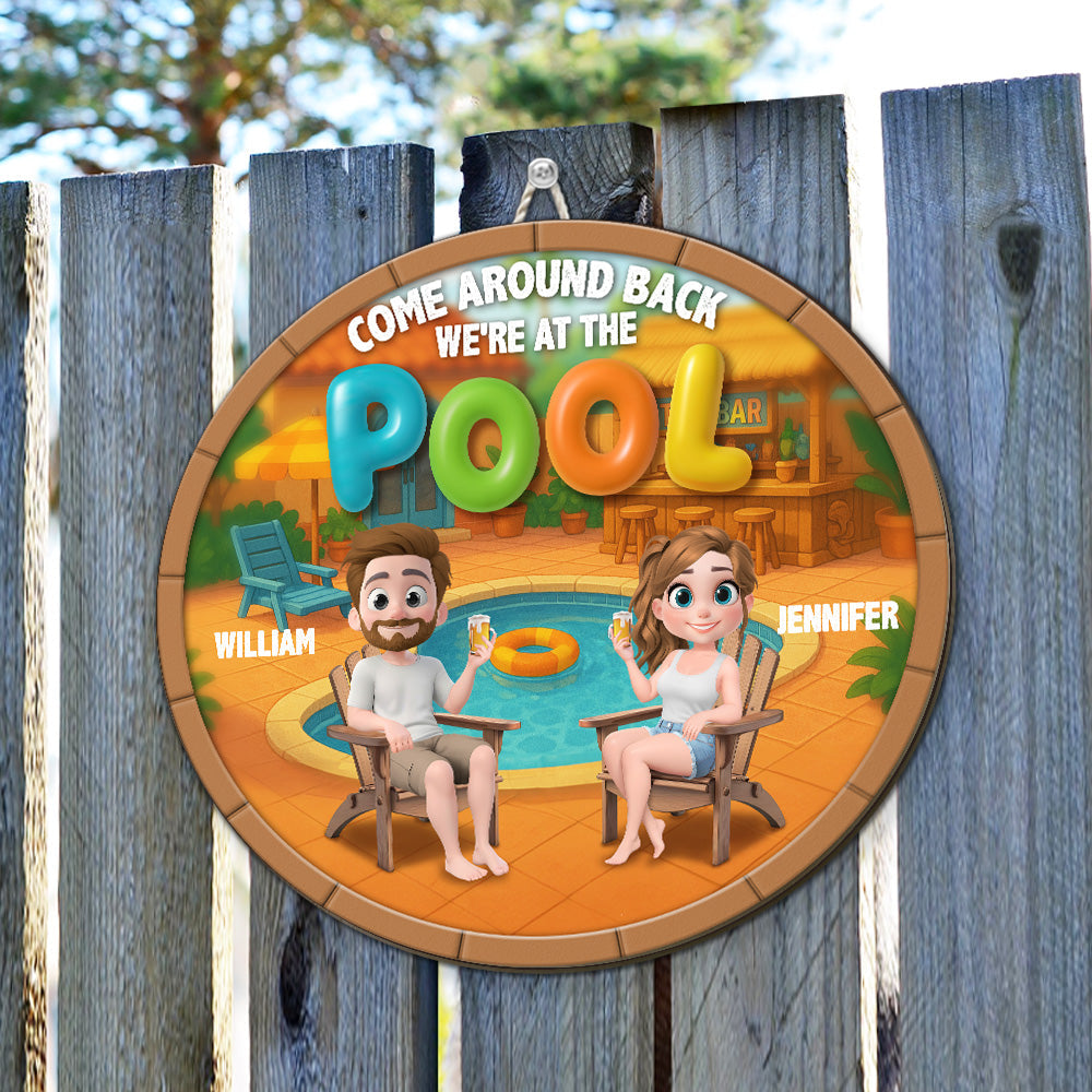 Custom Home & Wall Decor, Birthday & Christmas Gift • Welcome To Our Pool Paradise- Personalized Wood Sign