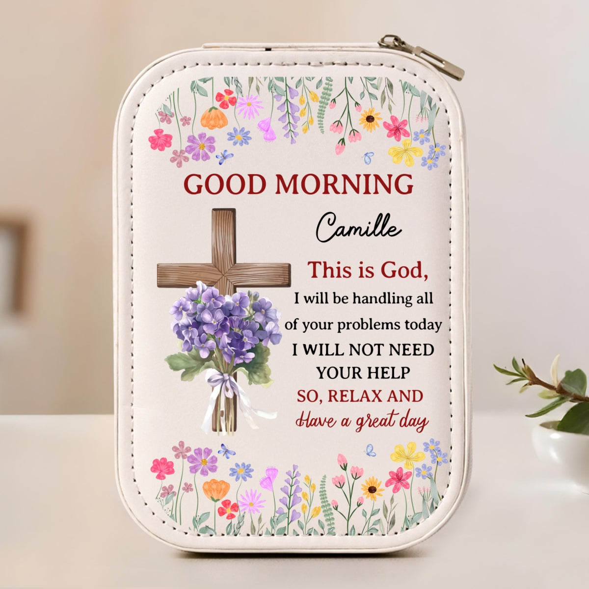 Good Morning This Is God - Personalized Jewelry Box With LED Mirror