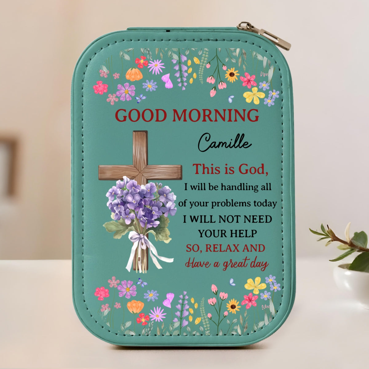 Good Morning This Is God - Personalized Jewelry Box With LED Mirror