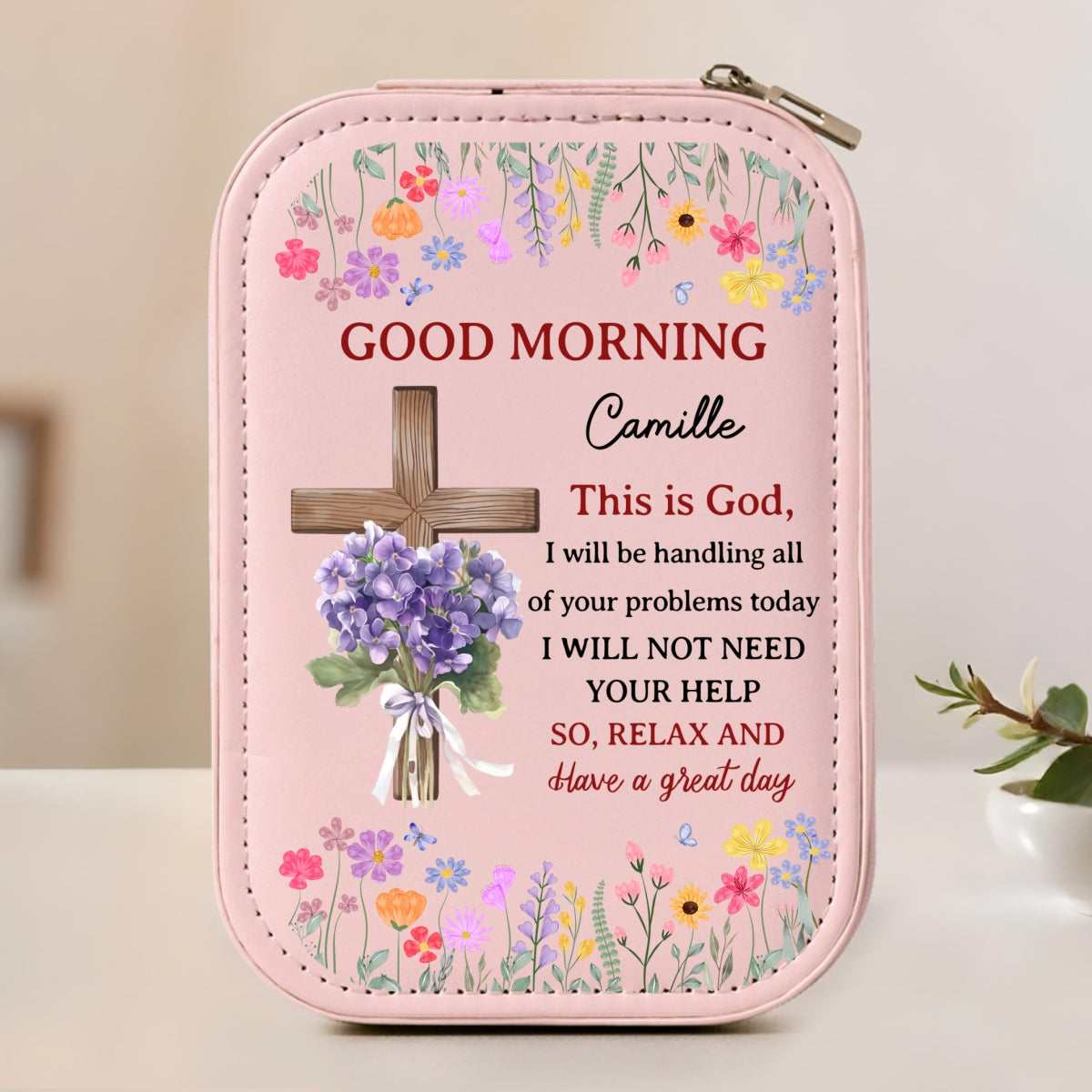 Good Morning This Is God - Personalized Jewelry Box With LED Mirror