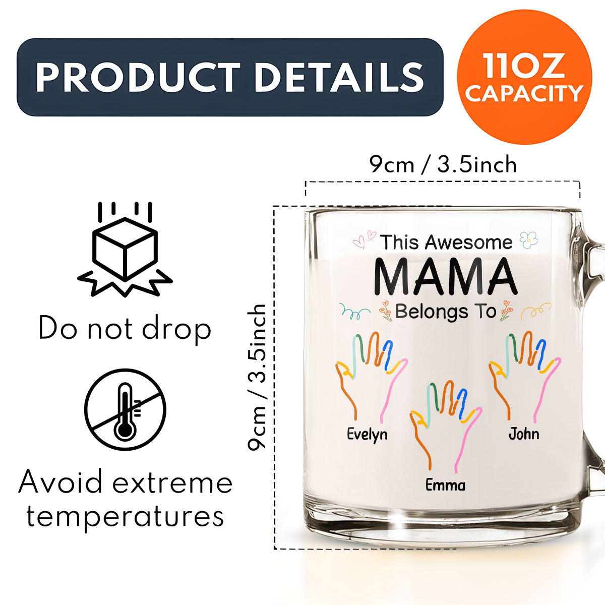 Custom Christmas & Birthday Gift For Grandma • Glass This Awesome Mom Grandma Belongs To - Personalized Glass Mug