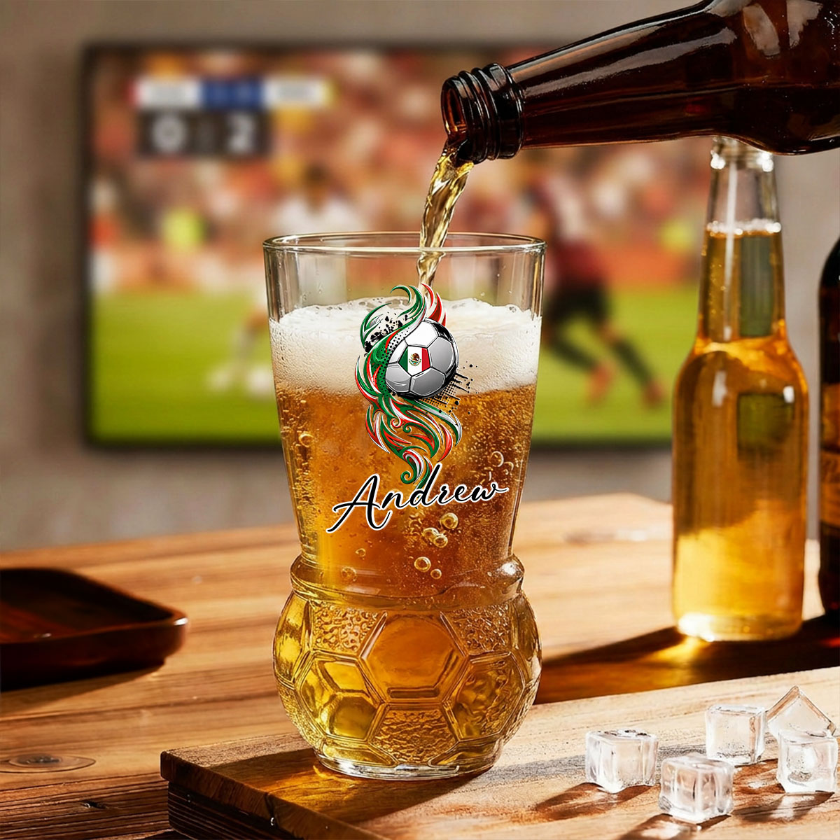 Game On - Personalized Football Beer Glass