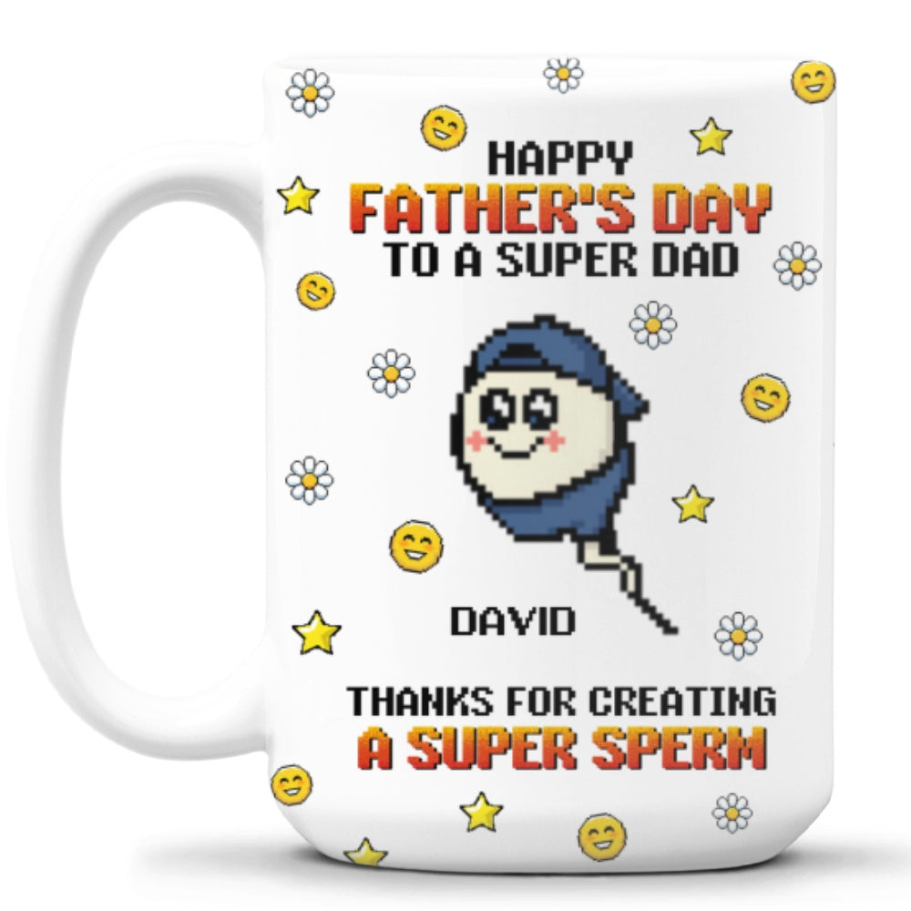 Custom Father's Day, Special Gift for Dad & Grandpa • Thanks To Super Dad - Personalized Coffee Mug