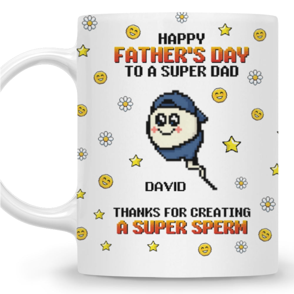 Custom Father's Day, Special Gift for Dad & Grandpa • Thanks To Super Dad - Personalized Coffee Mug